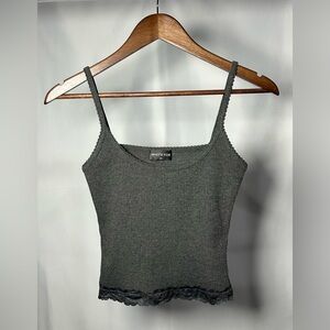 White Fox Grey Lace-trim Cami Sz XS